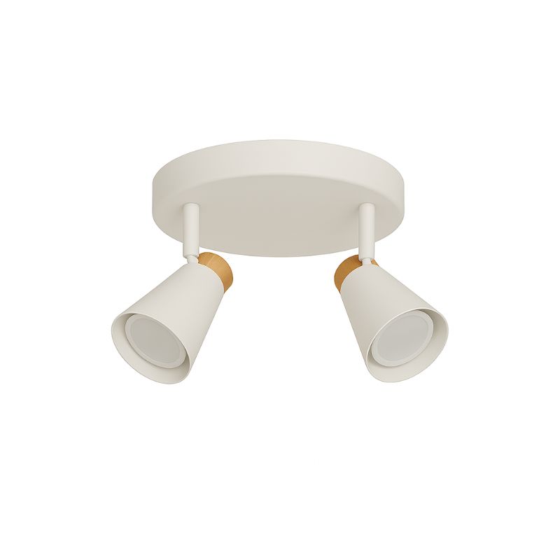 Plafon Nordico Techo 2 Luces Led 7w Apto Ventilador