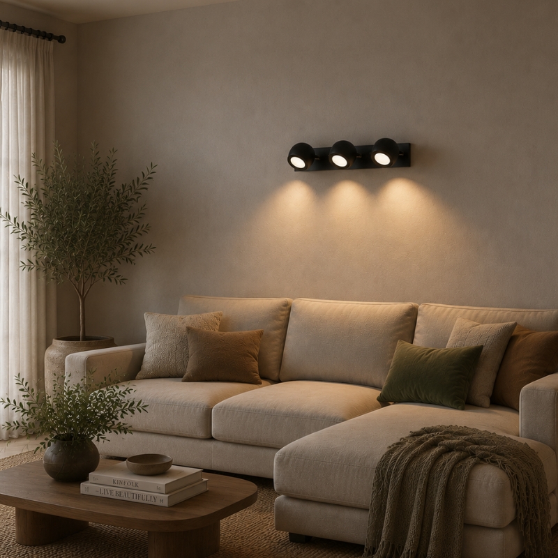 Aplique 3 Luces Bocha Dicroica LED GU10