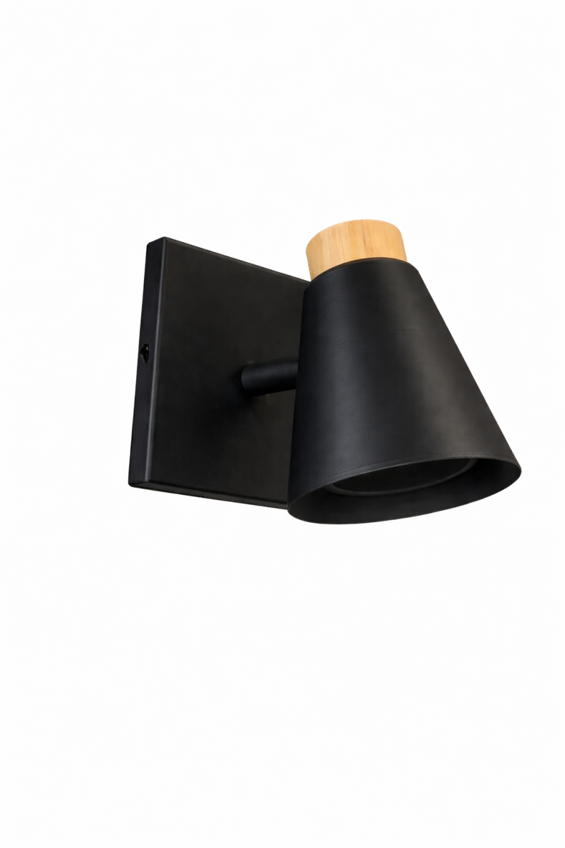 Aplique 1 Luz Con Madera Nordico Dicroica LED GU10