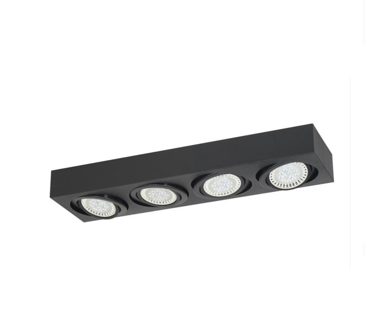 Plafon Aplicar 4 AR111 LED 11W Blanco Negro