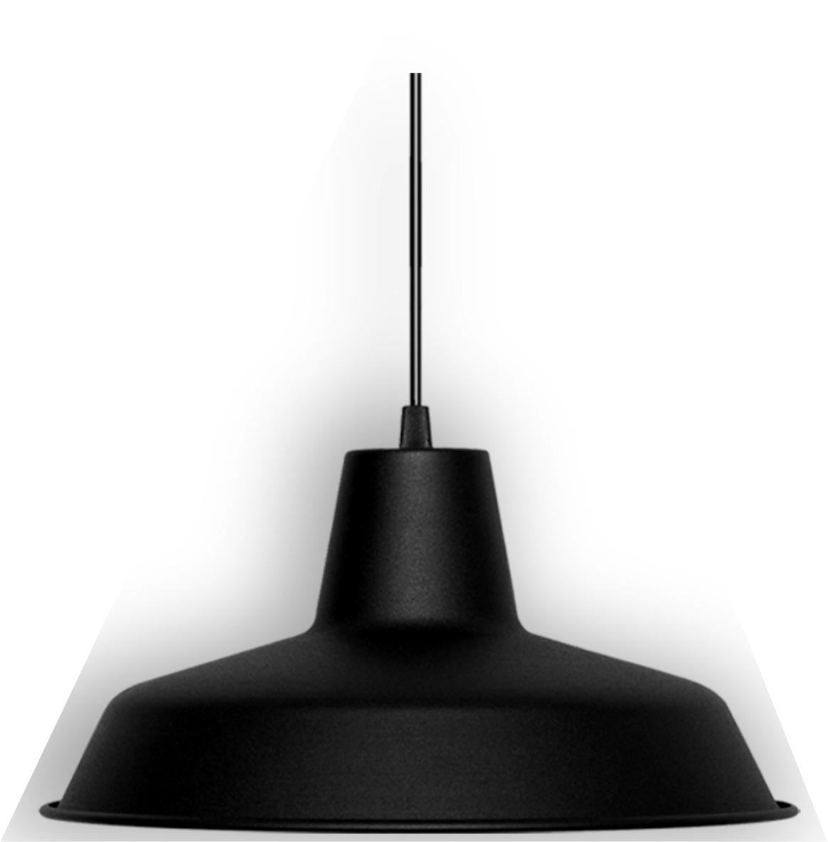 Lampara Colgante Galponera Negra Vintage Industrial Apto Led