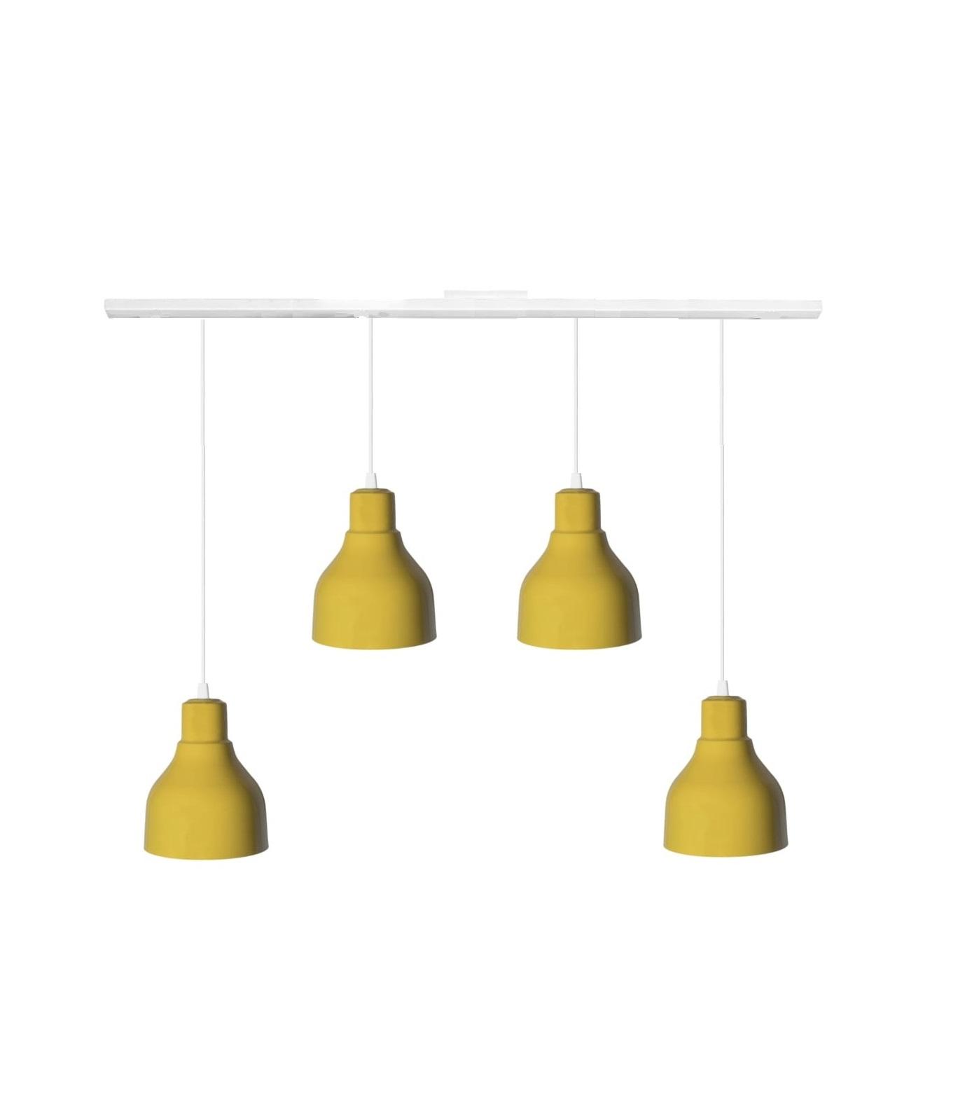 Aplique Con 4 Colgantes Tipo Campana Industrial Para Led