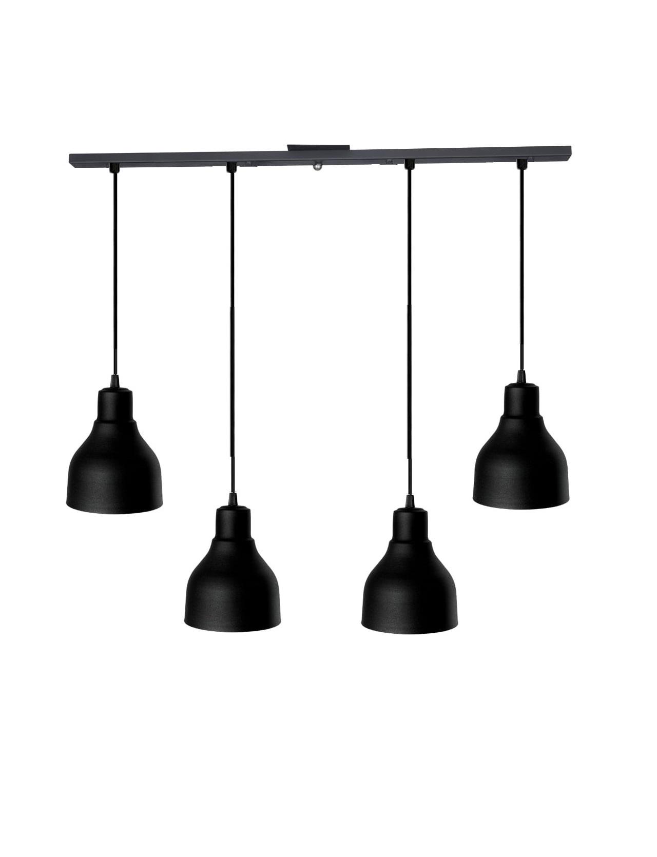 Aplique Con 4 Colgantes Tipo Campana Industrial Para Led