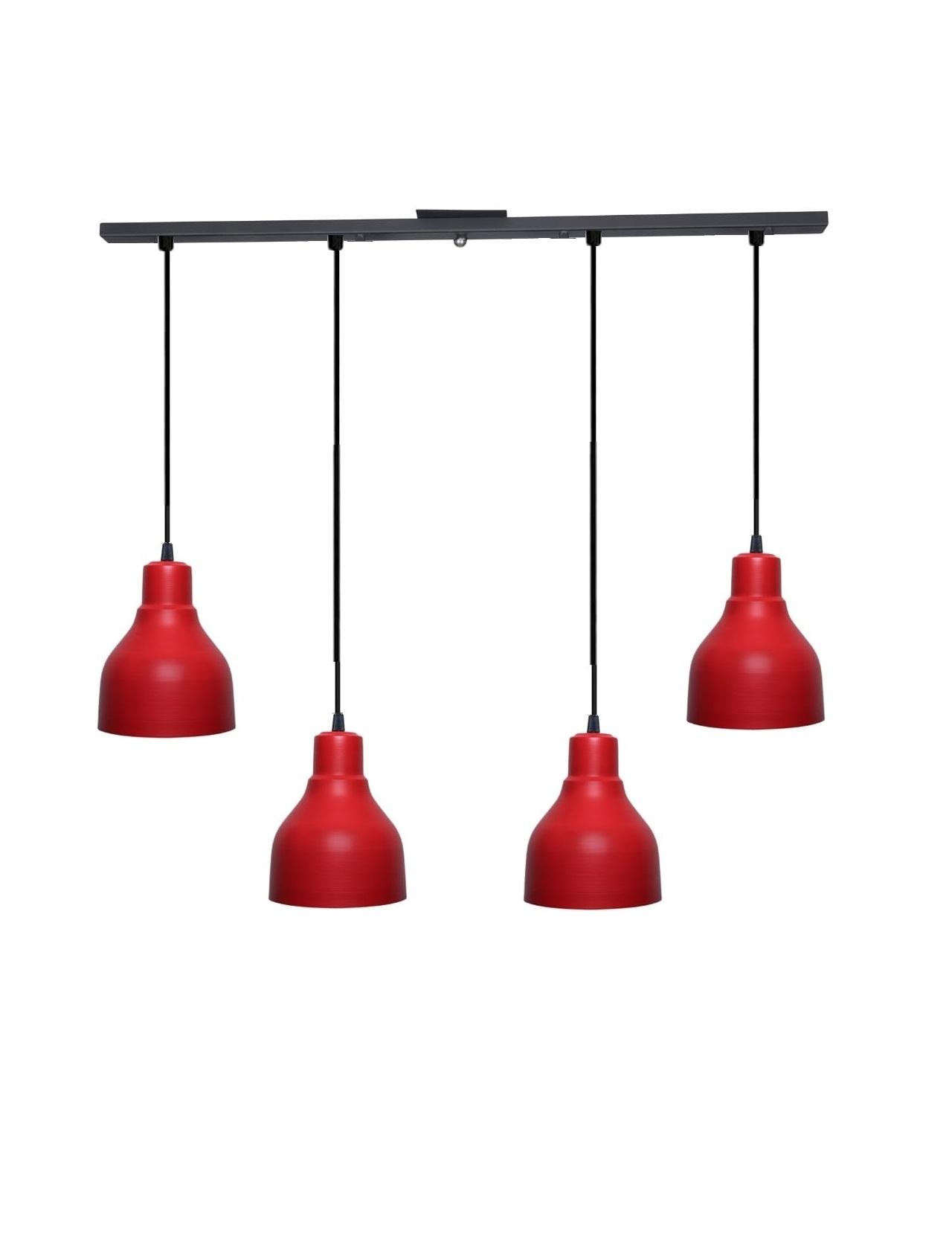 Aplique Con 4 Colgantes Tipo Campana Industrial Para Led