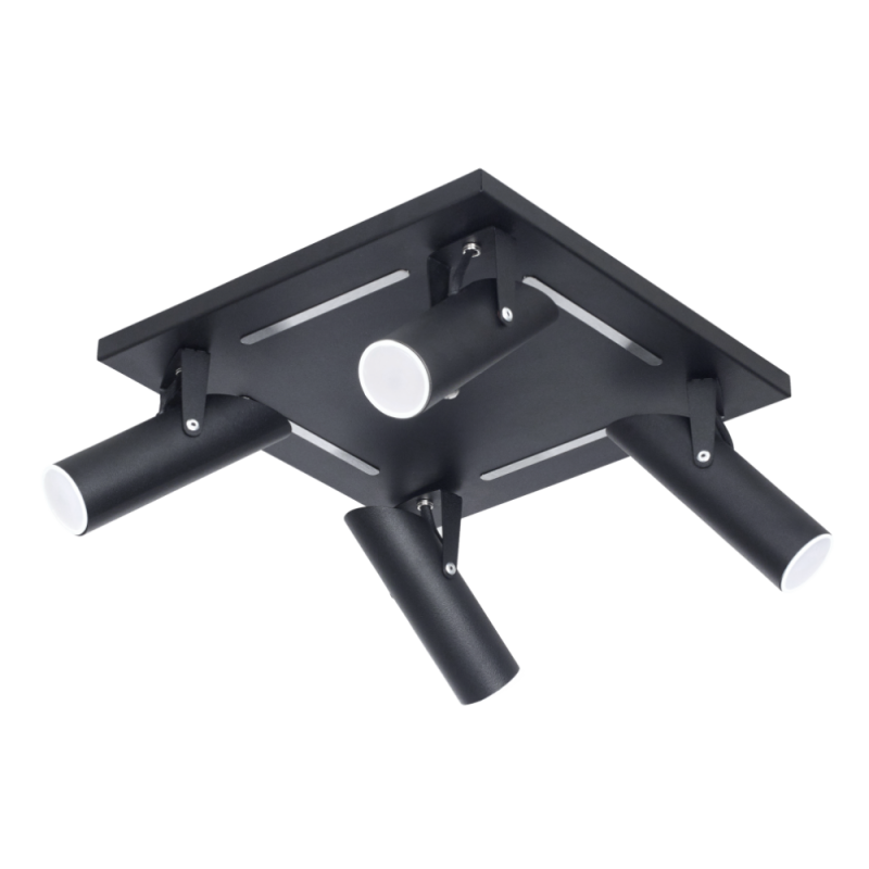 Aplique techo 4 luces cuadrado Ferrolux Borja Blanco Negro