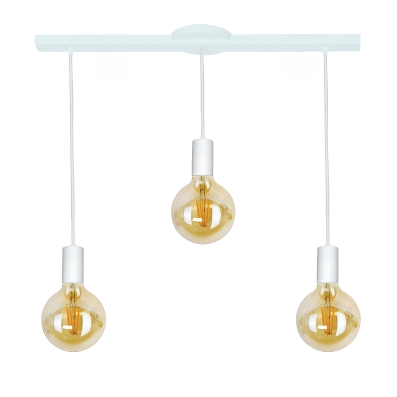 Base Con 3 Colgante Portalamparas Vintage Apto Led E27