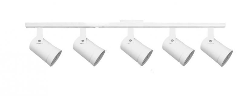 Base Riel 5 Spot Recto Blanco / Negro Dicroica Led 7w