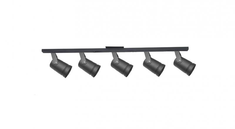 Base Riel 5 Spot Recto Blanco / Negro Dicroica Led 7w