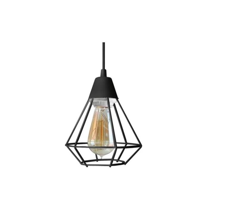 Lampara Colgante Jaula Blanca o Negra Apta Vintage LED