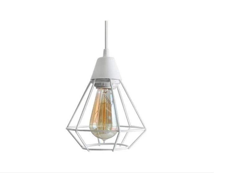 Lampara Colgante Jaula Blanca o Negra Apta Vintage LED