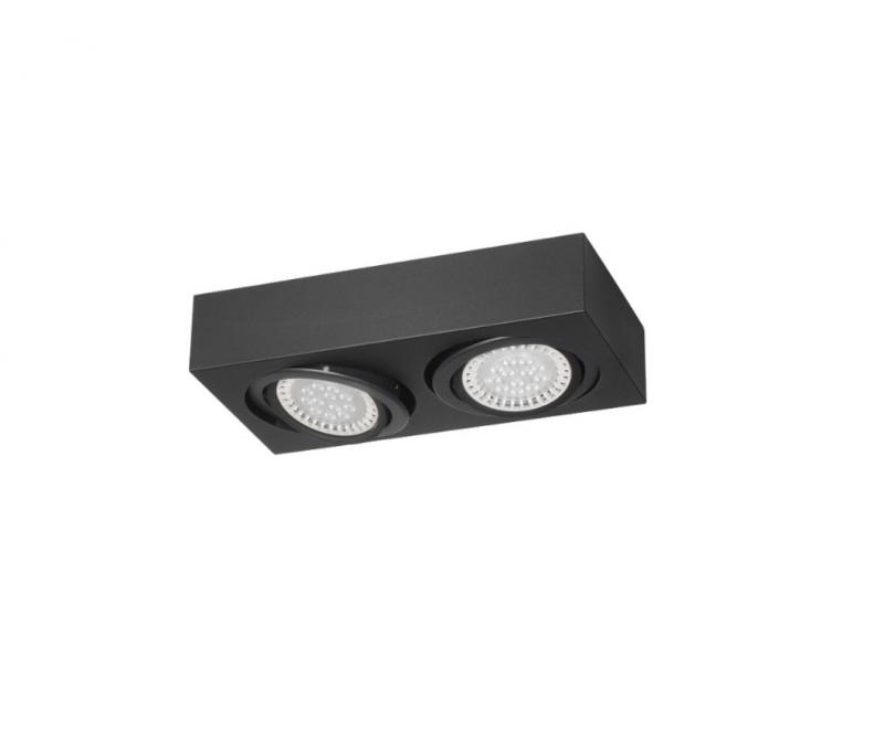 Plafon Aplicar 2 AR111 LED 11W Blanco Negro