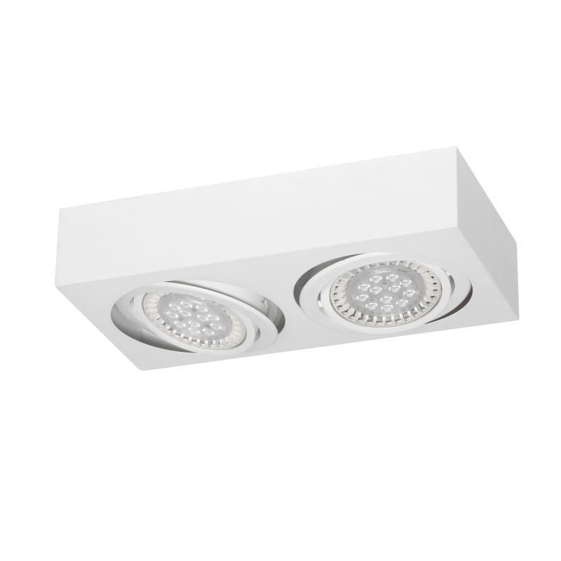 Plafon Aplicar 2 AR111 LED 11W Blanco Negro