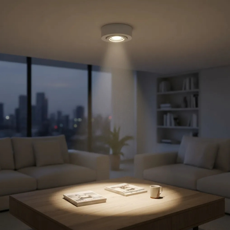 Spot Semiembutido Redondo Blanco Negro Dicroica LED 7W