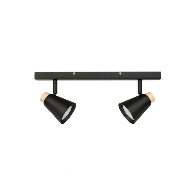 Aplique Slim 2 Luces Techo Con Madera Nordico Led 7w 220v