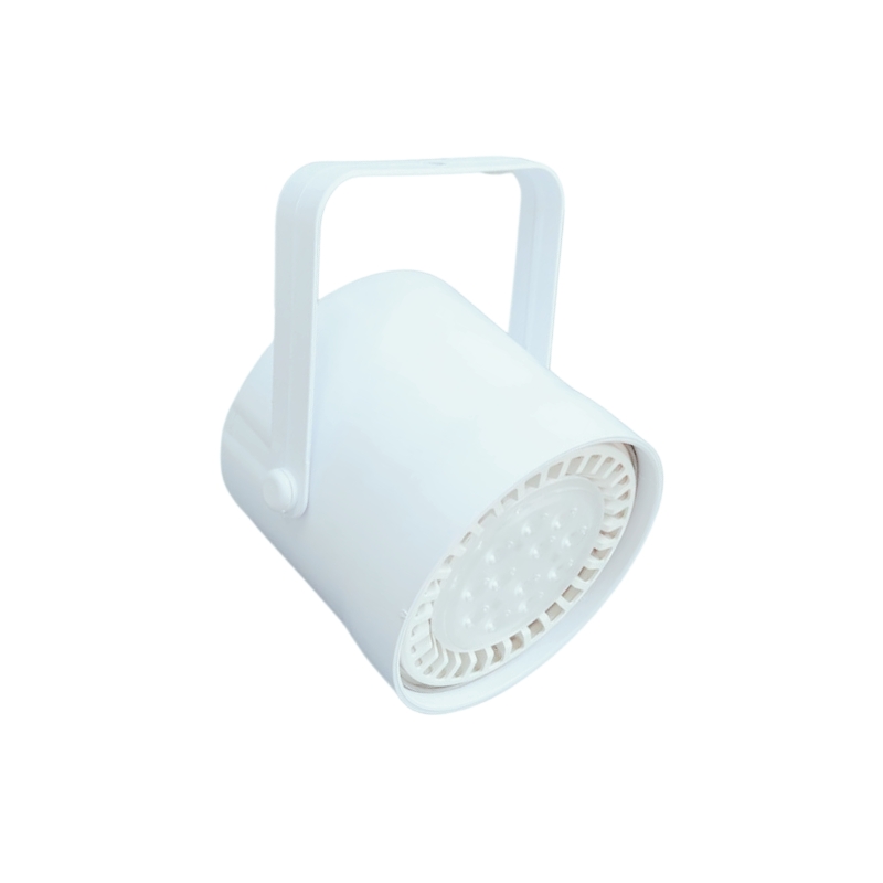 Base Riel 4 Spot Tacho PVC  Blanco / Negro AR111 LED 11w