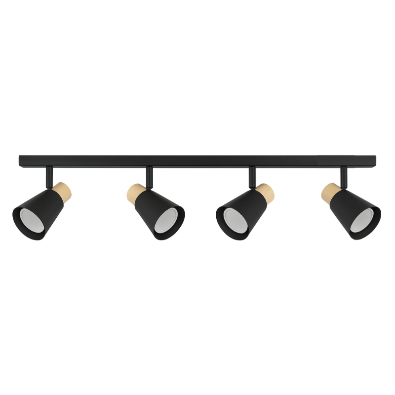 Aplique Slim 4 Luces Techo Con Madera Nordico Led 7w 220v