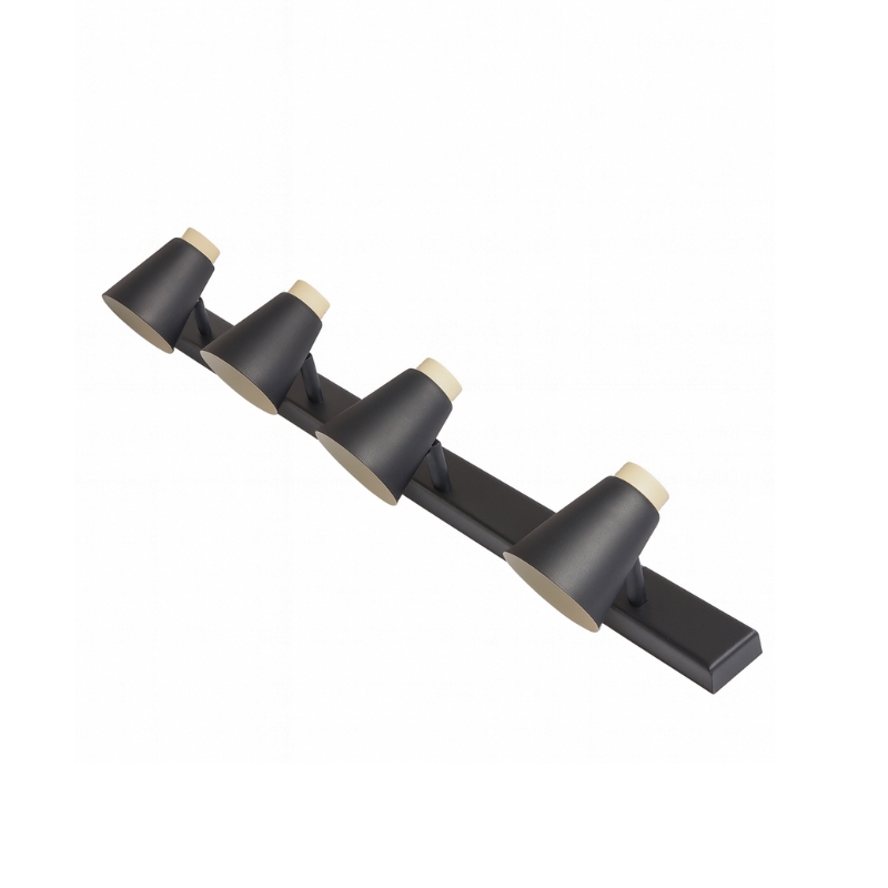 Aplique Slim 4 Luces Techo Con Madera Nordico Led 7w 220v