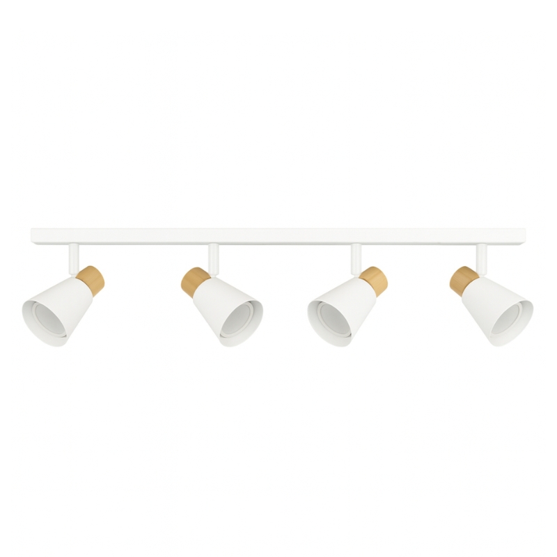 Aplique Slim 4 Luces Techo Con Madera Nordico Led 7w 220v