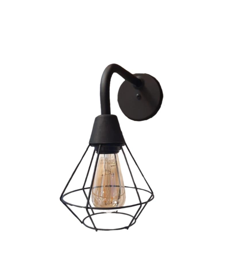 Aplique Pared Jaula C1003 Blanco Negro