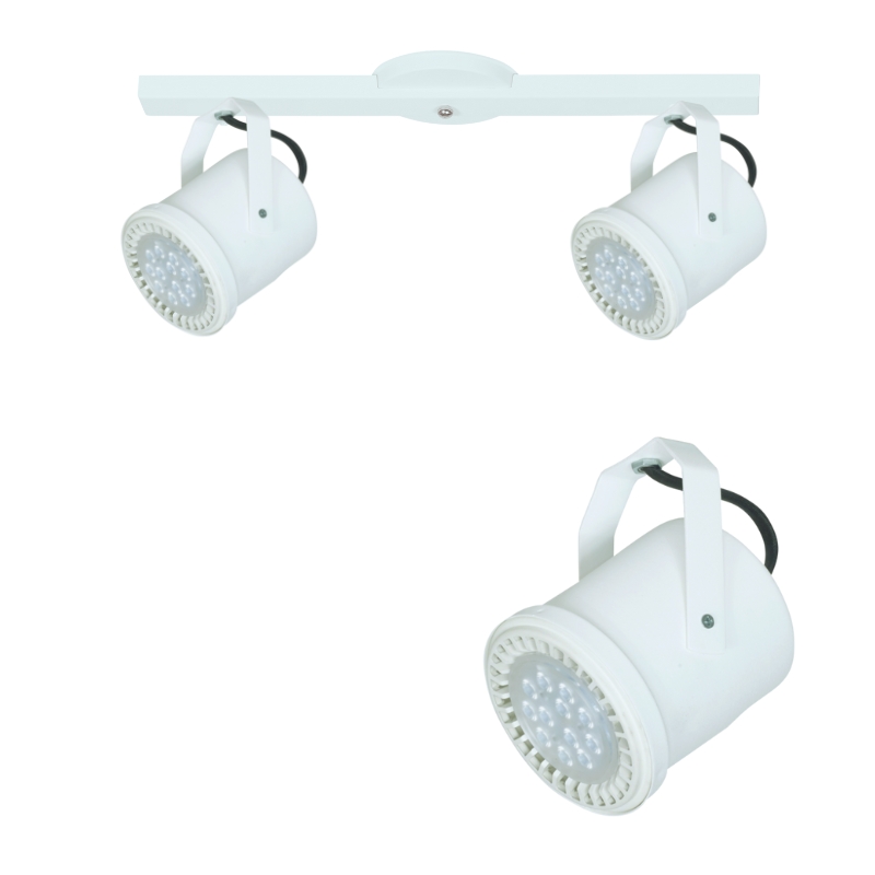 Base Riel 2 Spot Tacho Blanco / Negro AR111 LED 11w