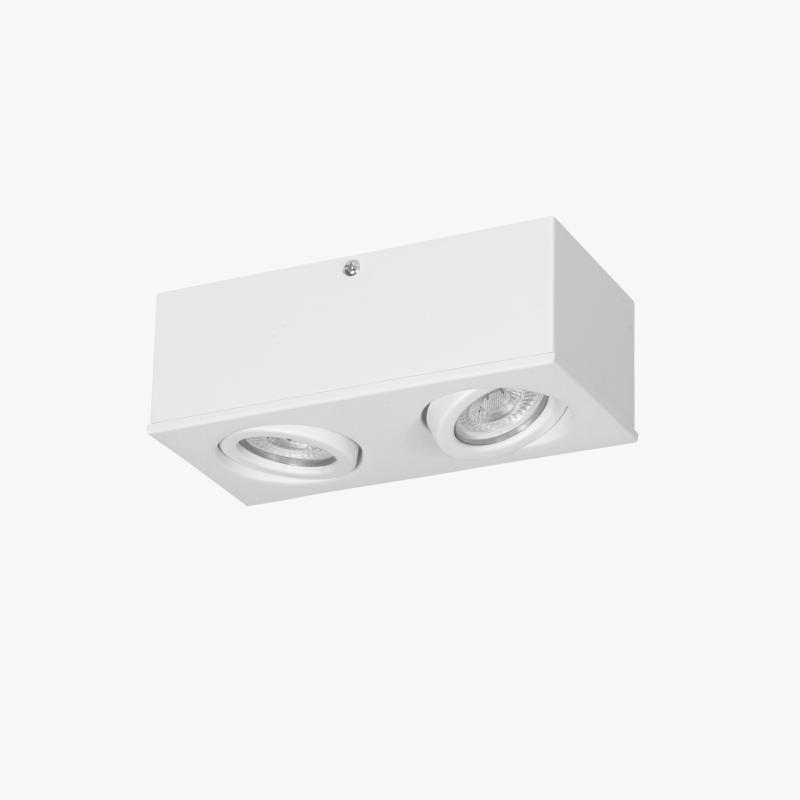 Plafon Aplicar 2 Dicroica LED 7w Blanco / Negro