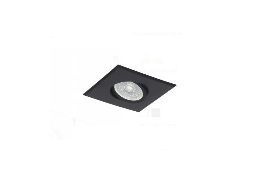 Spot Embutir PVC Cuadrado Blanco Negro Móvil Dicroica LED 7W GU10