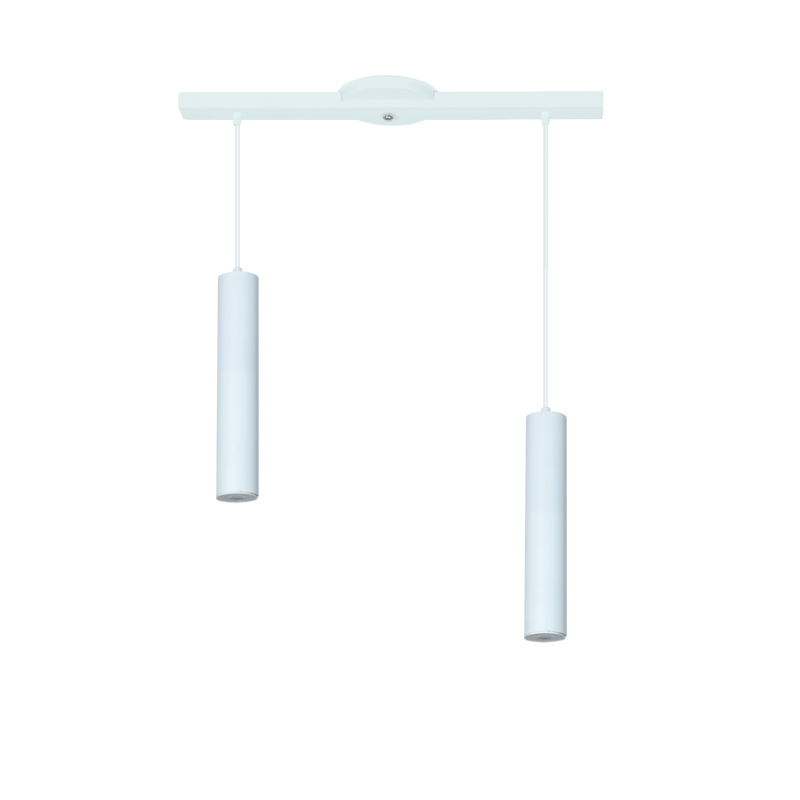 Base con 2 Colgante Tubo 50 Cm Blanco Negro 7W