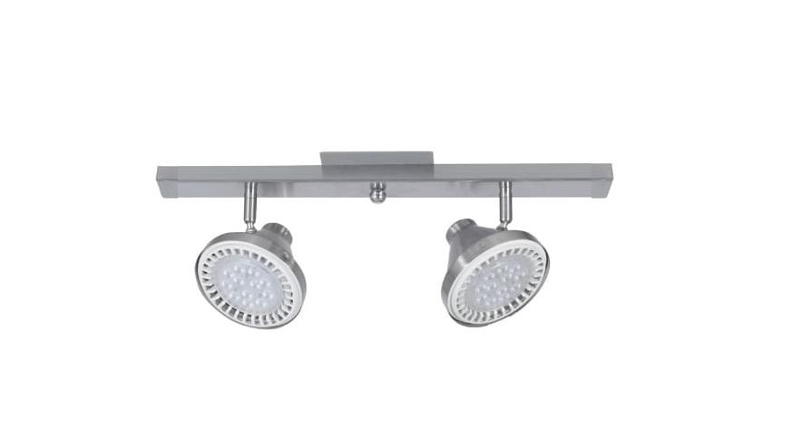 Base Riel 2 Spot Conico Acero AR111 LED 11w