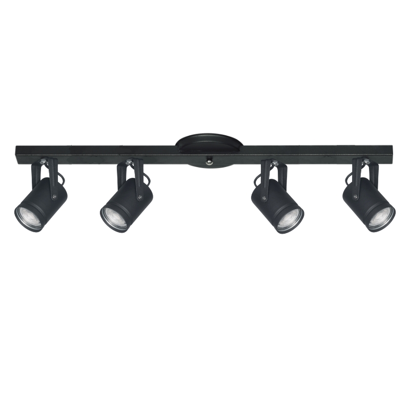 Base Riel 4 Spot Recto Blanco / Negro Dicroica Led 7w