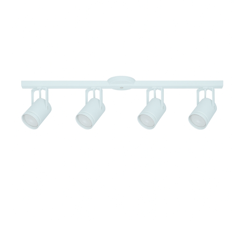 Base Riel 4 Spot Recto Blanco / Negro Dicroica Led 7w