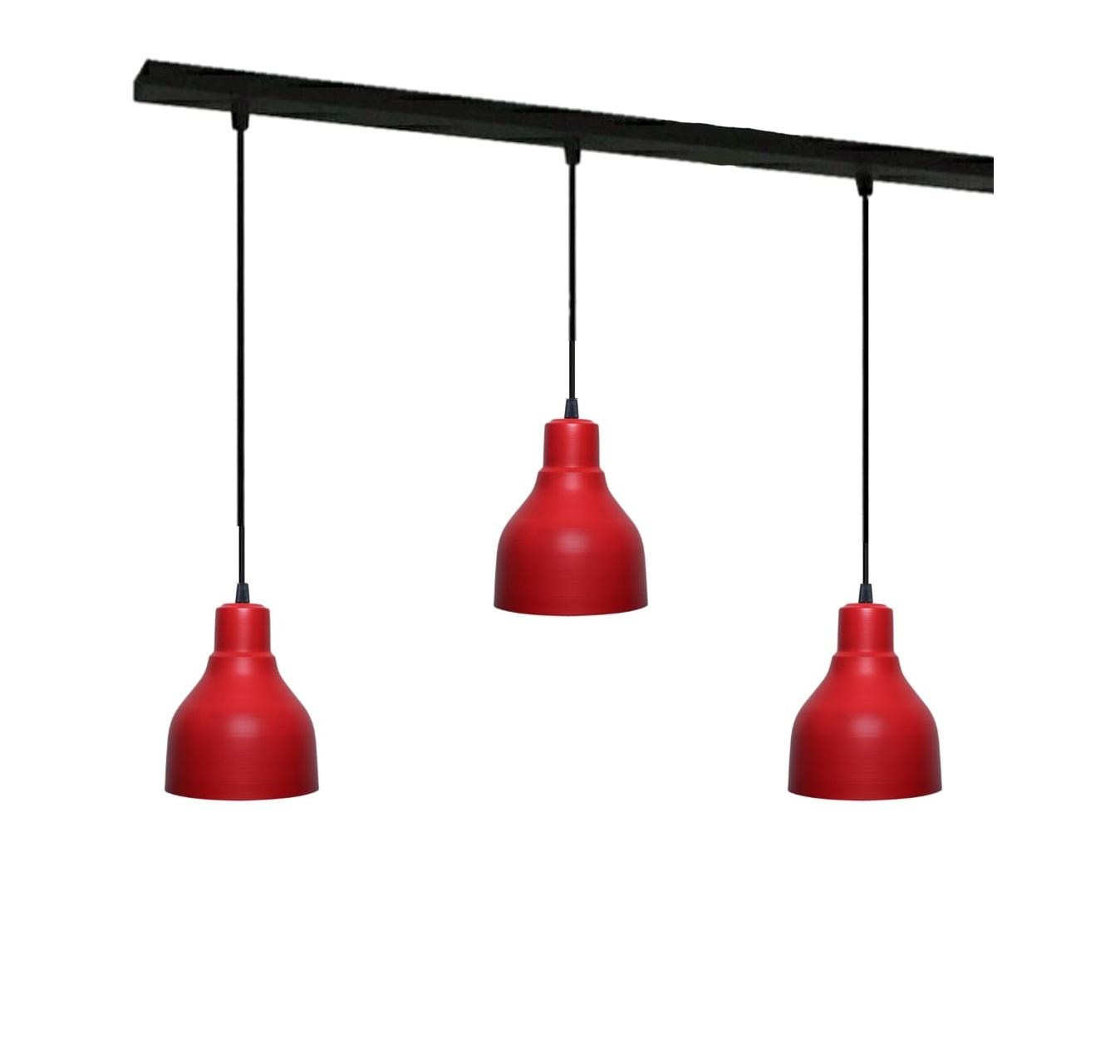 Aplique Con 3 Colgantes Tipo Campana Industrial Para Led