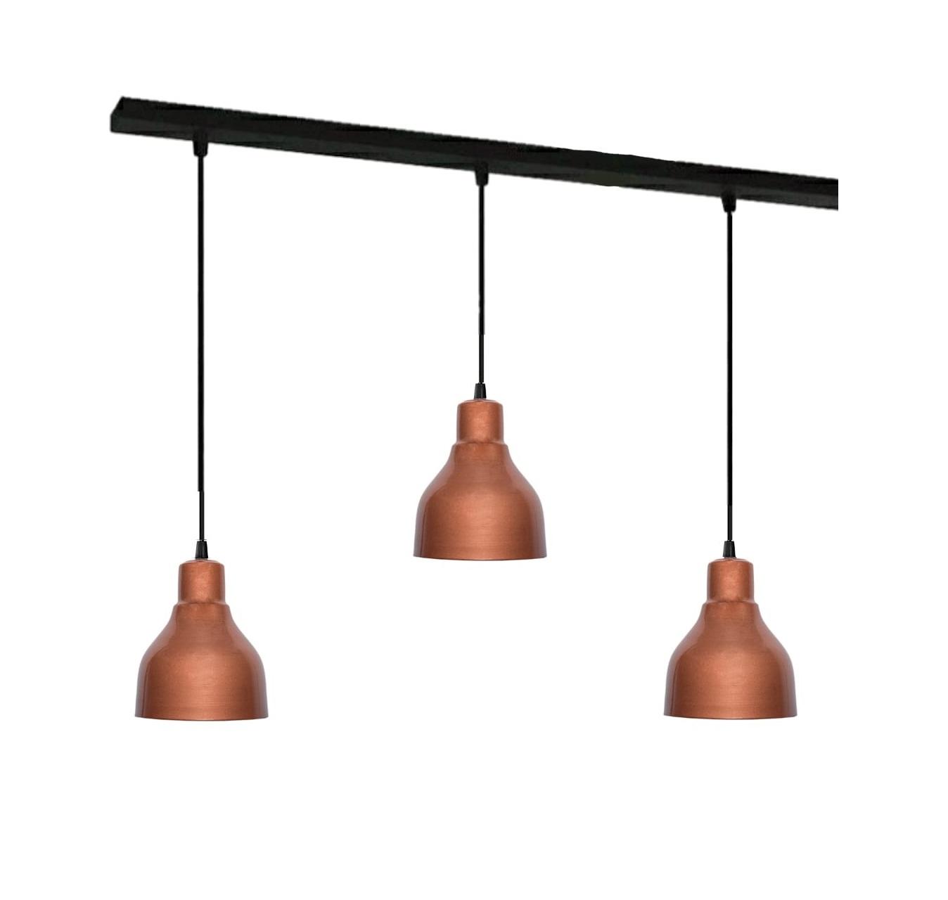 Aplique Con 3 Colgantes Tipo Campana Industrial Para Led