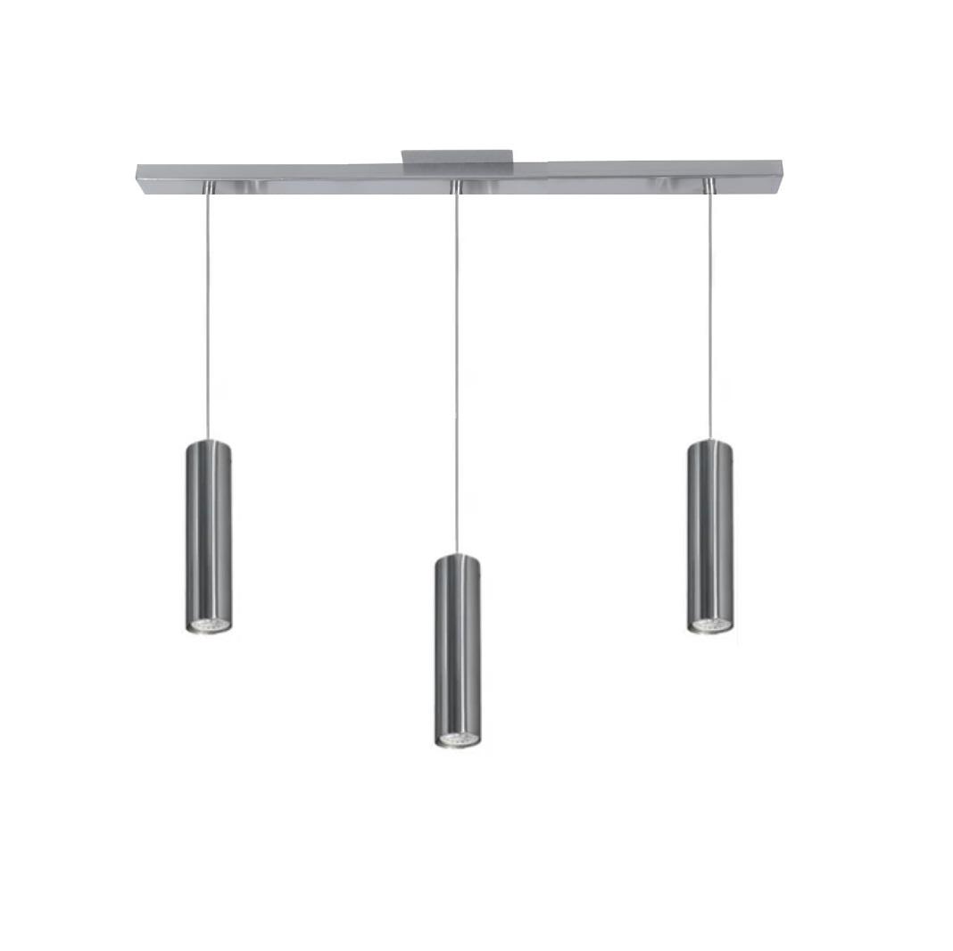 Base con 3 Colgante Tubo 20 Cm Acero Para Dicroica LED
