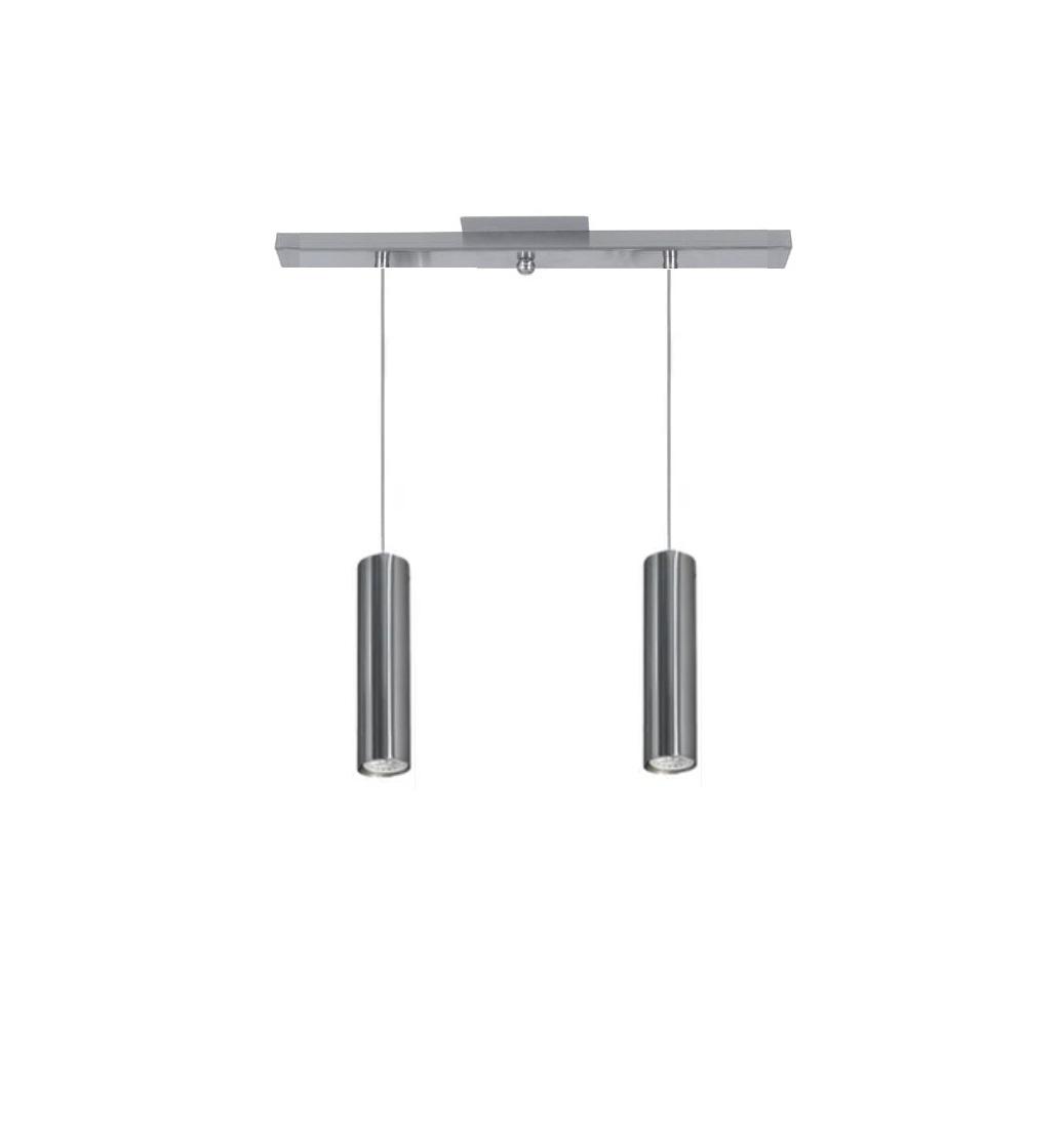 Base con 2 Colgante Tubo 20 Cm Acero Para Dicroica LED