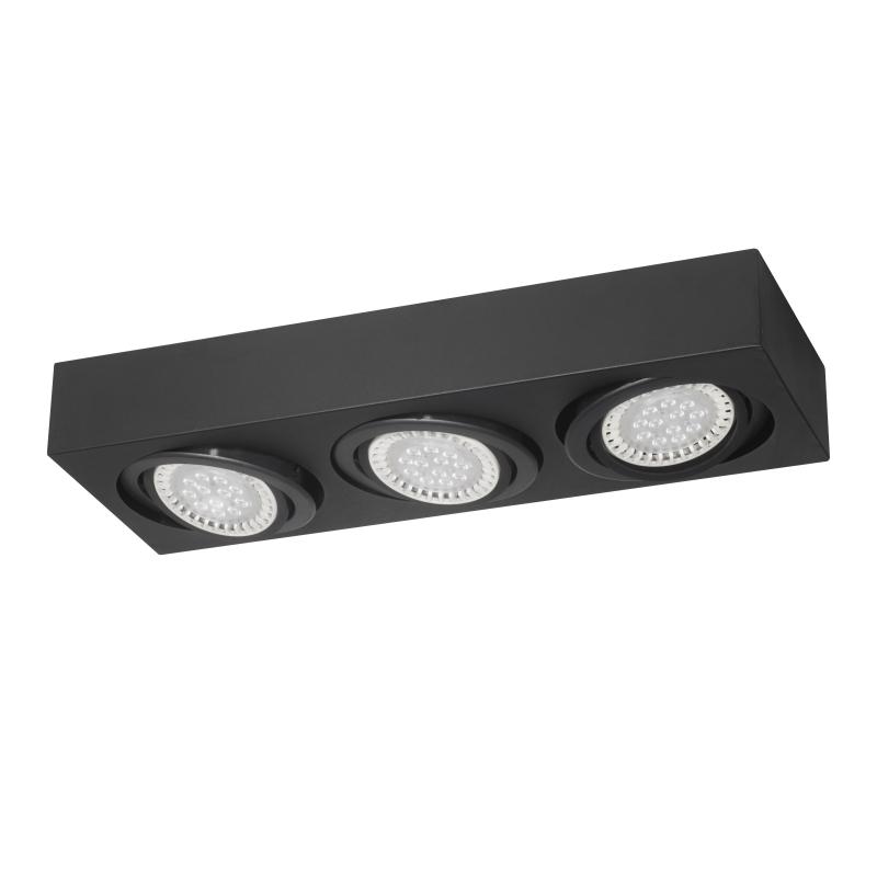 Plafon Aplicar 3 AR111 LED 11W Blanco Negro