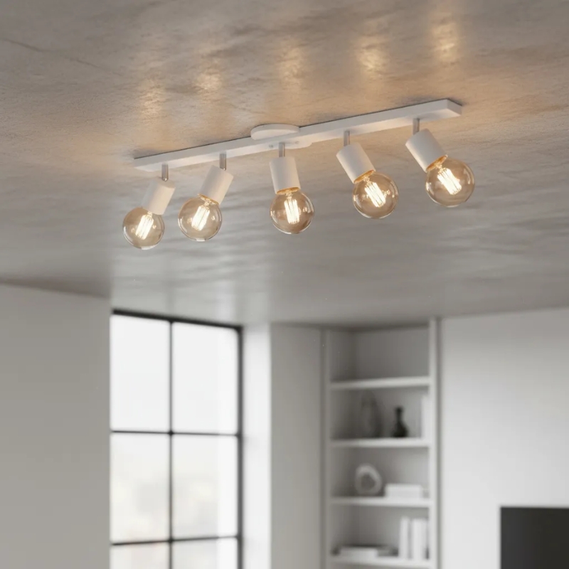 Aplique Barral Techo 5 Luces Moviles E27 Deco Apto Led