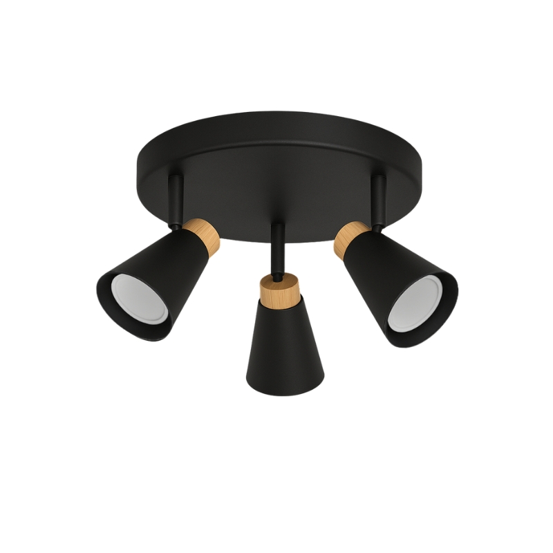 Plafon Nordico Techo 3 Luces Led 7w Apto Ventilador