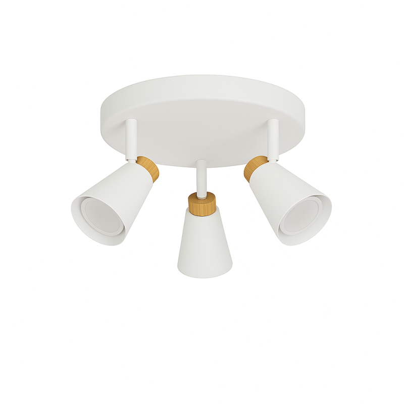 Plafon Nordico Techo 3 Luces Led 7w Apto Ventilador