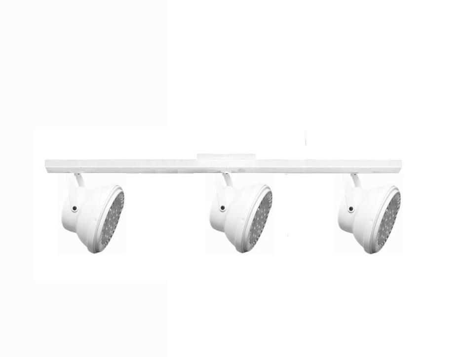 Base Riel 3 Spot Semicircular Blanco / Negro AR111 LED 11w