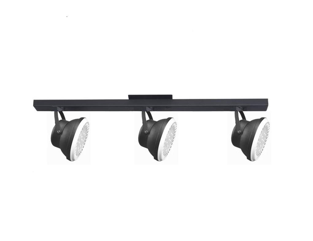 Base Riel 3 Spot Semicircular Blanco / Negro AR111 LED 11w