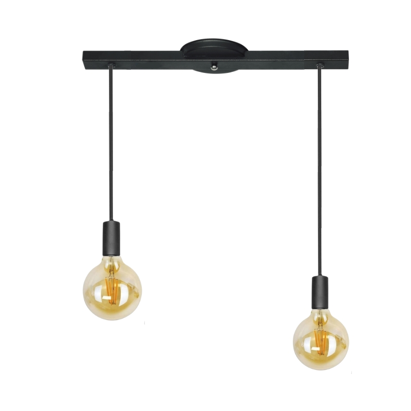 Base Con 2 Colgante Portalamparas Vintage Apto Led E27