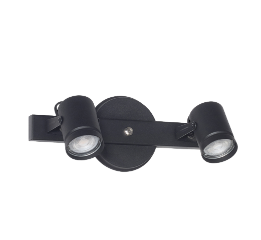 Aplique Barral 2 Spot Rectos Blanco Negro Dicroica Led 7w