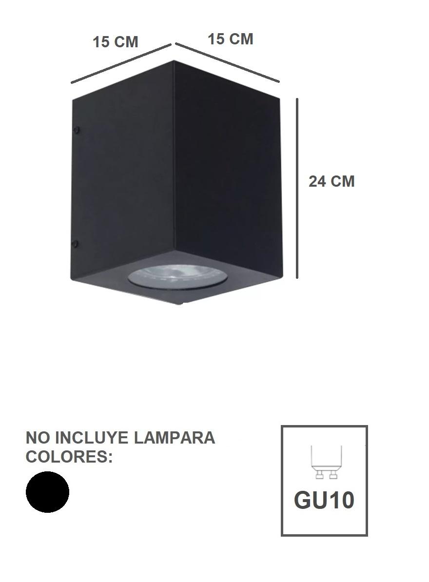 Aplique Bidireccional Negro Para AR111