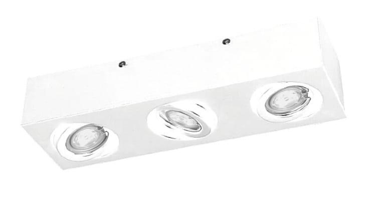 Plafon Aplicar 3 Dicroica LED 7w Blanco / Negro