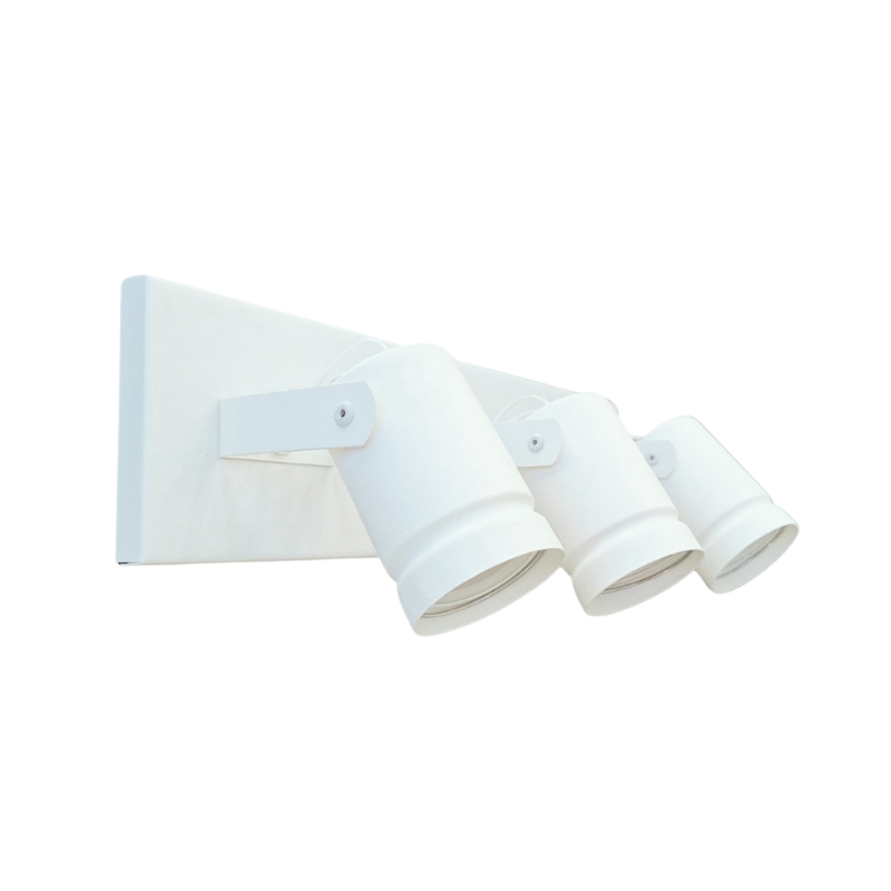 Aplique 3 Luces Moviles Rectos Dicroicas Blanco Negro LED 7w