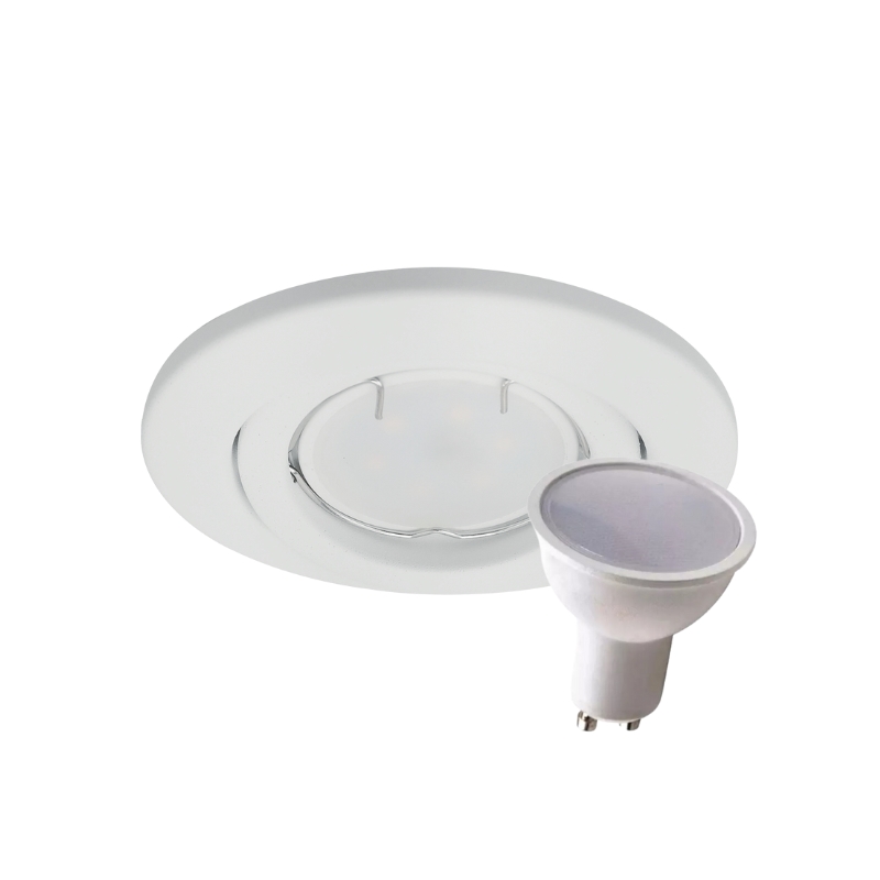 Spot Embutir Chapa Blanco Negro Móvil Dicroica LED 7W Dimerizable