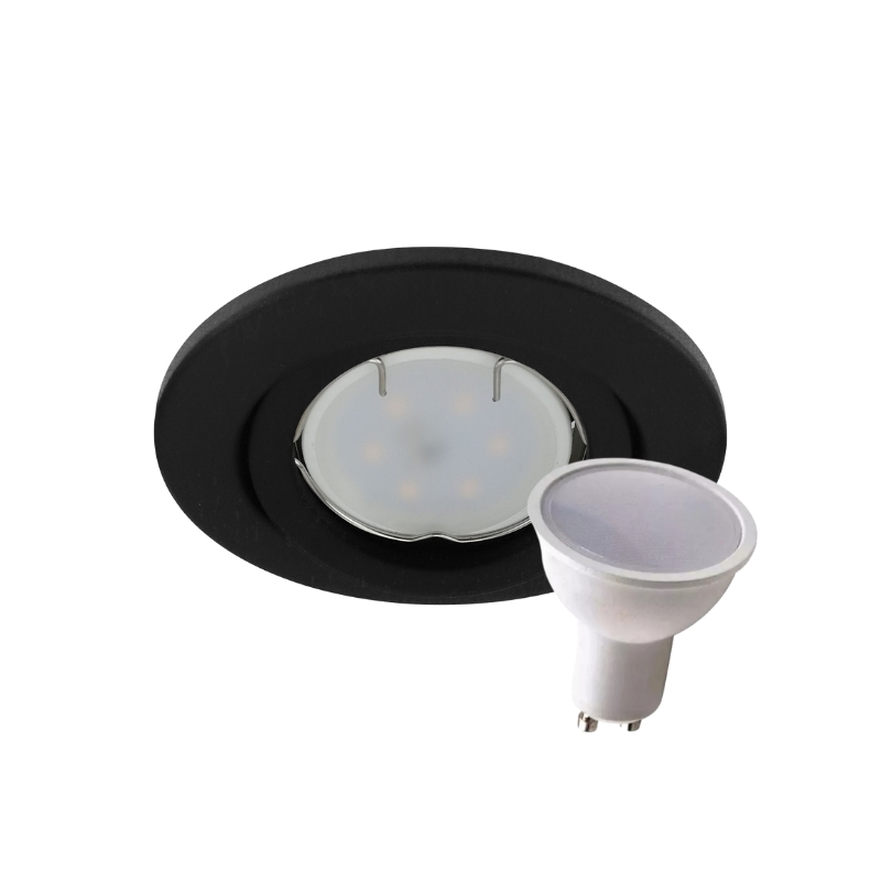 Spot Embutir Chapa Blanco Negro Móvil Dicroica LED 7W Dimerizable