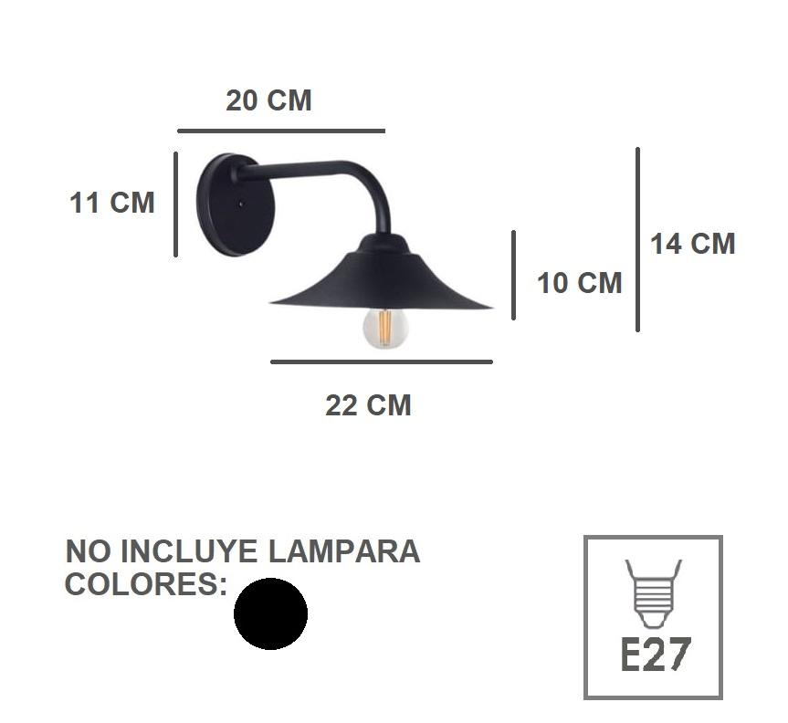 Aplique Pared Galponero Industrial Vintage Ferrolux