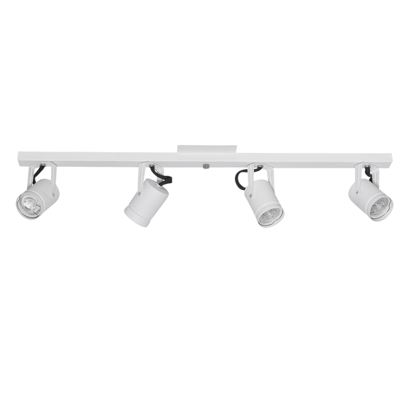 Aplique Barral 4 Spot Rectos Blanco Negro Dicroica Led 7w