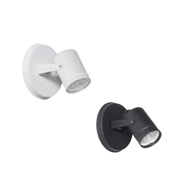 Aplique Pared 1 Spot Recto Blanco Negro Dicroica Led 7w